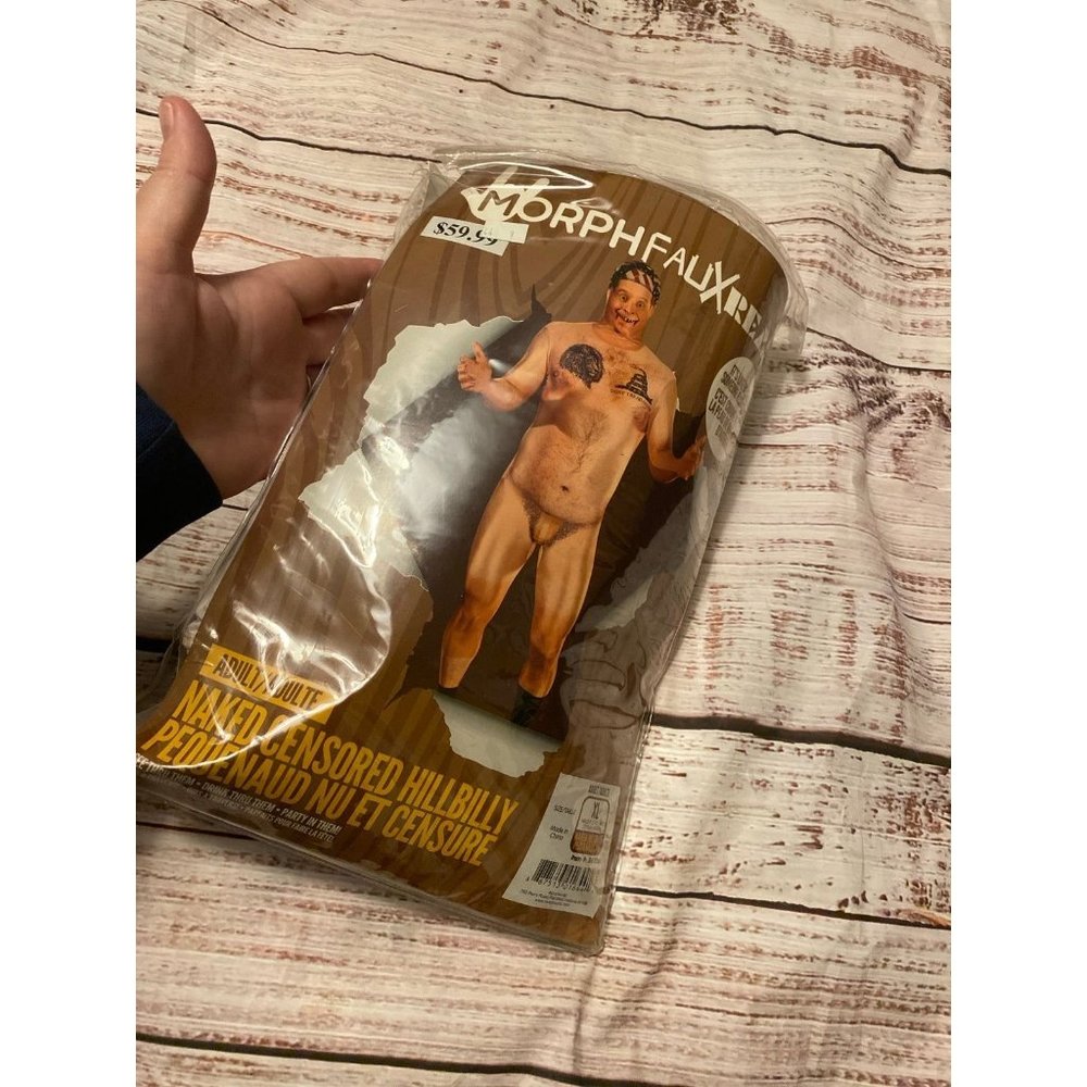 Costume morph faux real naked censored hillbilly XL